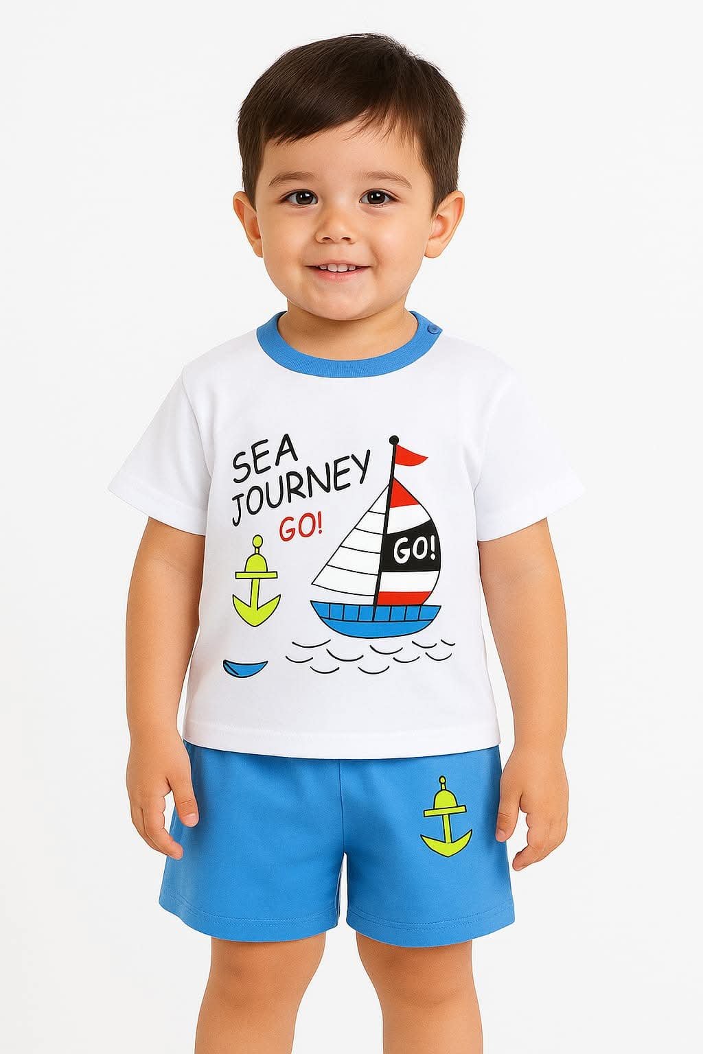 Kids Sea Journey Printed T-Shirt & Shorts Set