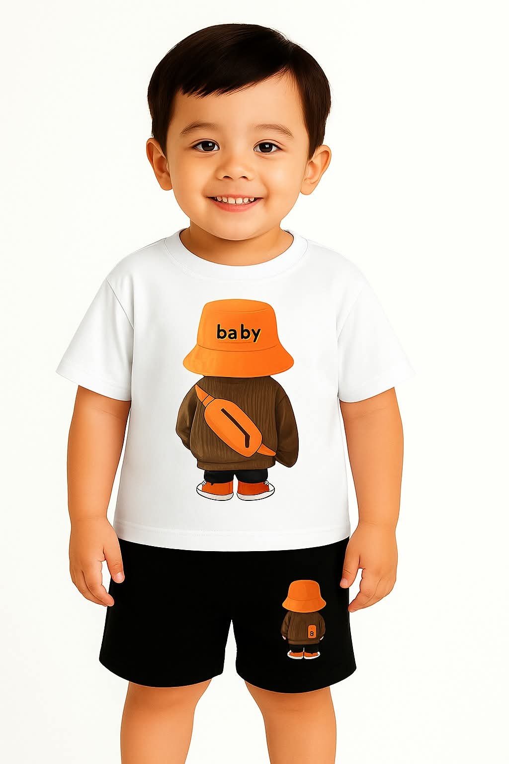 Kids Fashion Baby Boy Printed T-Shirt & Shorts Set