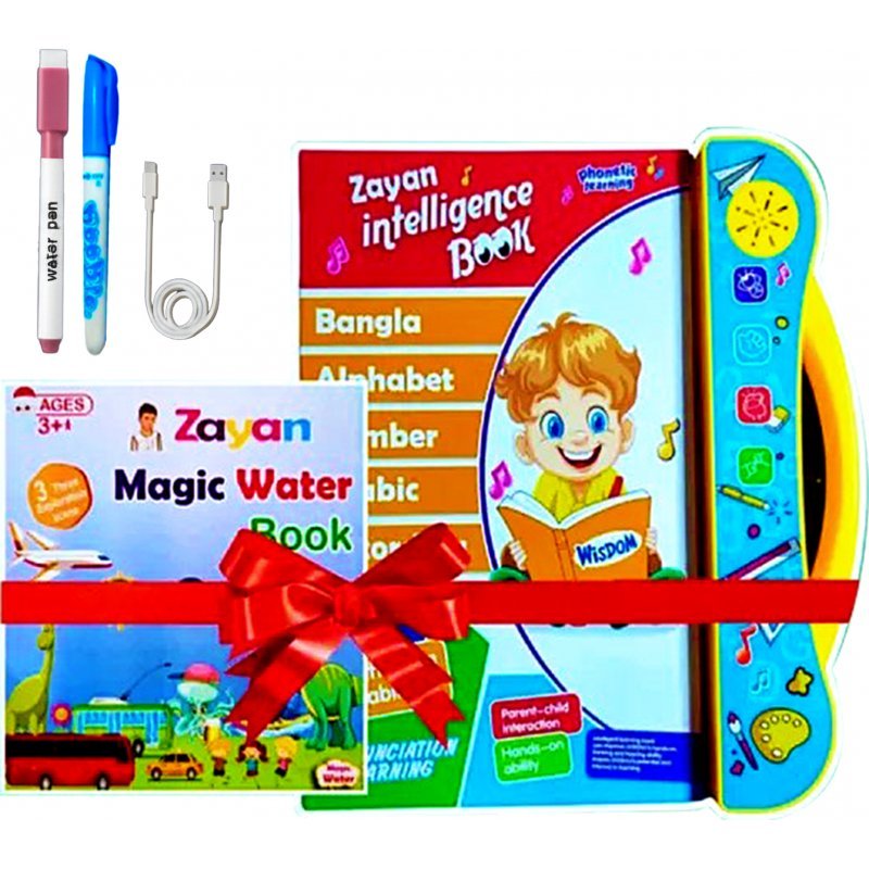 Interactive Multilingual Learning Book (with Magic Water Book)